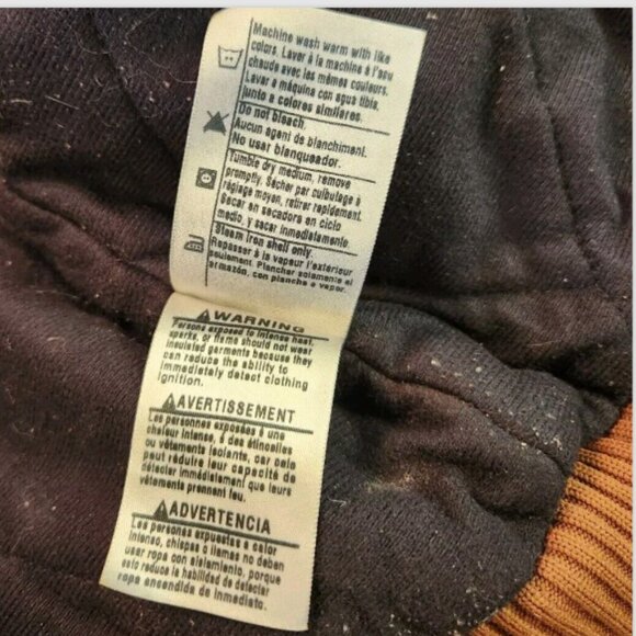 Carhartt J140 Duck Canvas Hooded Quilt Lined Heavy Work Zip Jacket Coat - Picture 13 of 16